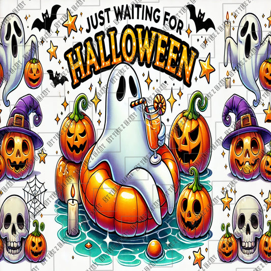 Just Waiting for Halloween Tumbler wrap custom design