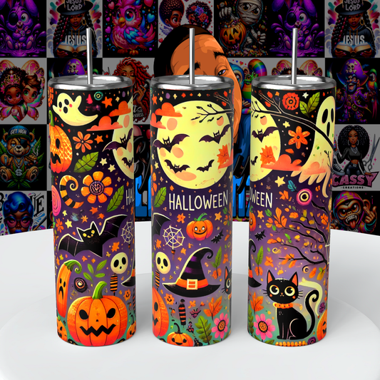 Enchanted Halloween Night 20oz skinny straight and 20oz tapered tumbler wrap