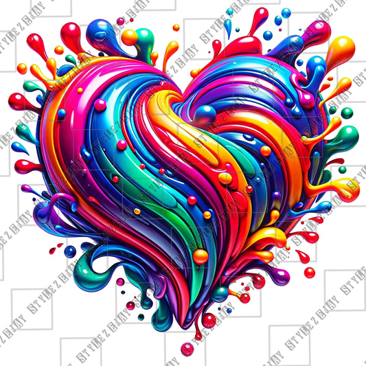 Rainbow Drips in love PNG